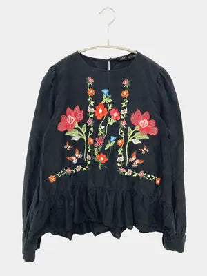 ZARA WOMAN/ザラウーマン/シャツ/ブラウス/トップス/ブラック/XS