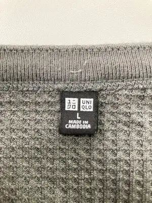 UNIQLO/ユニクロ/Tシャツ/カットソー/トップス/グレー/L