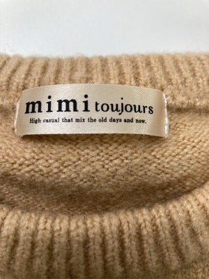 mimi toujours/ミミトゥジュール/ニット/セーター/トップス/ベージュ/M
