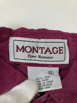 montage/シャツ/ブラウス/トップス/レッド/XL