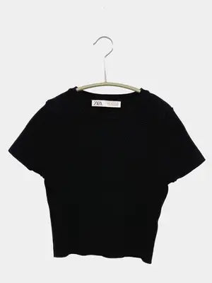 ZARA/ザラ/Tシャツ/カットソー/トップス/ブラック/USA M