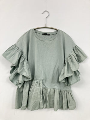 ZARA/ザラ/Tシャツ/カットソー/トップス/スカイブルー/S