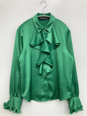 ZARA/ザラ/シャツ/ブラウス/トップス/グリーン/XS