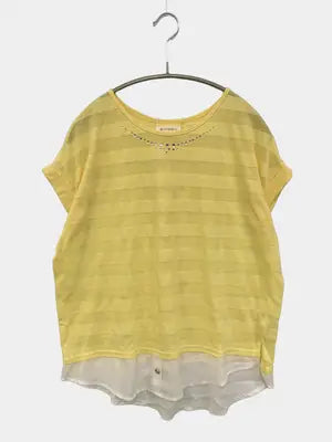THE SHOP TK/ザショップティーケー/Tシャツ/カットソー/トップス/イエロー/F