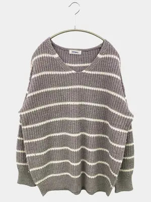 NAVY/ネイビー/ニット/セーター/トップス/グレー/L