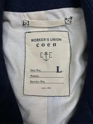 coen/コーエン/ピーコート/ジャケット/アウター/ネイビー/L
