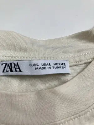 ZARA/ザラ/Tシャツ/カットソー/トップス/アイボリー/USA L