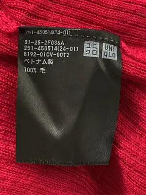 UNIQLO/ユニクロ/ニット/セーター/トップス/レッド/L