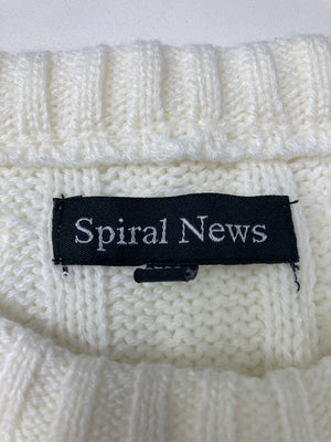 SPIRAL NEWS/スパイラルニュース/ニット/セーター/トップス/ホワイト/XL