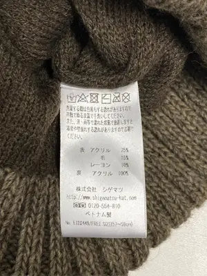 by lalian yarm/ニットキャップ/ビーニー/帽子/カーキ/FREE SIZE(57-59cm)