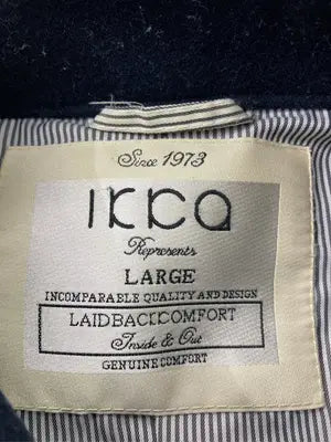 ikka/イッカ/ノーカラーコート/ジャケット/アウター/ブラック/LARGE