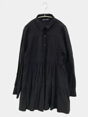 ZARA/ザラ/シャツワンピース/ワンピース/ドレス/ブラック/M