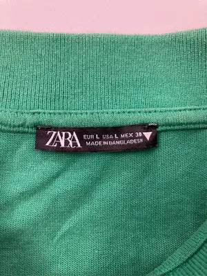 ZARA/ザラ/ポロシャツ/トップス/グリーン/USA L