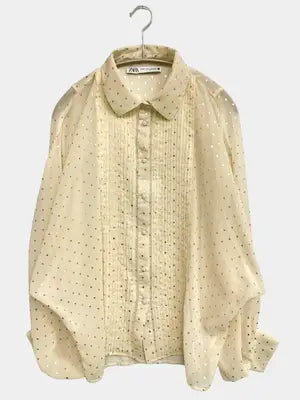 ZARA/ザラ/シャツ/ブラウス/トップス/アイボリー/USA  M-L