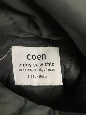 coen/コーエン/ノーカラーコート/ジャケット/アウター/ブラック/MEDIUM