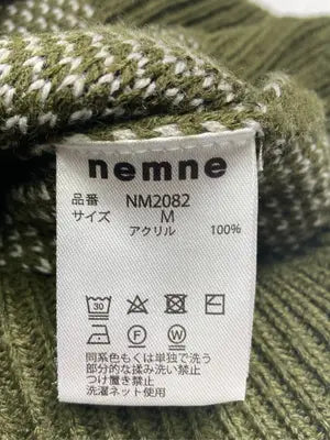 nemne/ネンネ/ニット/セーター/トップス/カーキ/M