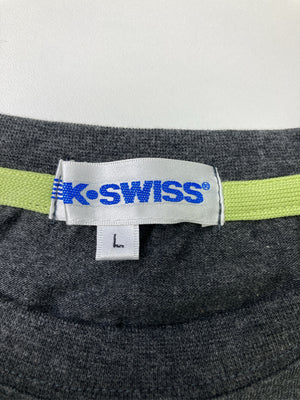 K-SWISS/ケースイス/Tシャツ/カットソー/トップス/ブラック/L