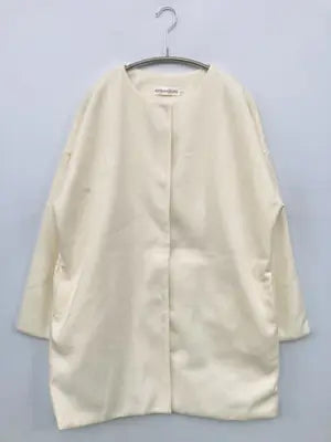 AIYISHANGFUSHI/ノーカラーコート/ジャケット/アウター/アイボリー/L