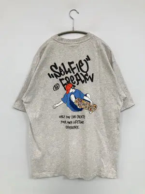 Selfie Freak/Tシャツ/カットソー/トップス/グレー/L
