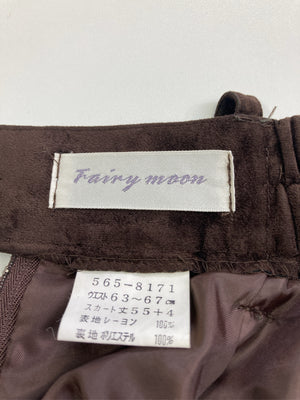 Fairy moon/ミモレ/半端丈スカート/スカート/ブラウン/ウエスト63-67cm　スカート丈55+4
