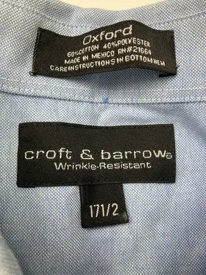 croft&barrow/クラフトアンドバロー/シャツ/ブラウス/トップス/スカイブルー/17 1/2