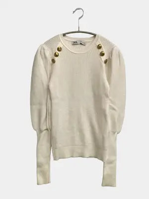 ZARA/ザラ/ニット/セーター/トップス/アイボリー/USA S