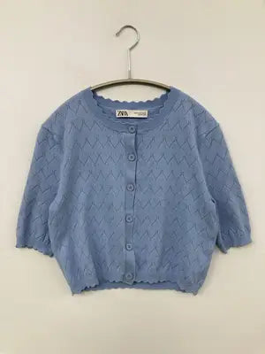ZARA/ザラ/カーディガン/ボレロ/トップス/ブルー/USA M