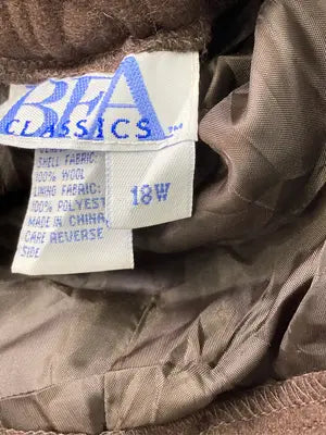 CLASSICS/クラシックス/スラックス/パンツ/ブラウン/18W