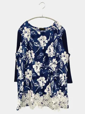 Ryuyu/Tシャツ/カットソー/トップス/ネイビー/M-L