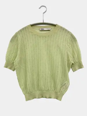 ZARA/ザラ/ニット/セーター/トップス/ライトグリーン/USA S