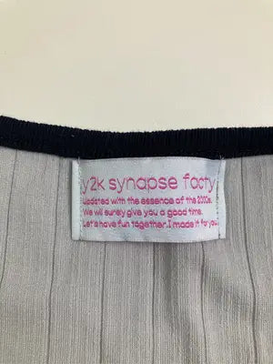 y2k synapse facty/Tシャツ/カットソー/トップス/グレー/FREE