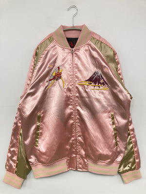 スカジャン/ジャケット/アウター/ピンク/L