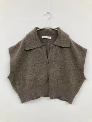 ZARA/ザラ/ベスト/トップス/ブラウン/EUR M/USA M/MEX 28