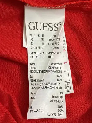 GUESS/ゲス/Tシャツ/カットソー/トップス/レッド/XL