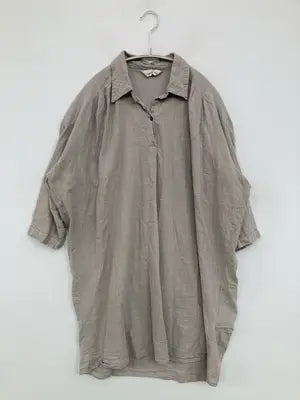 Ladies Fashion/シャツワンピース/ワンピース/ドレス/グレー/M,L体型の人に適合