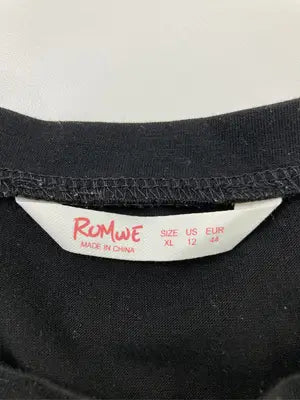 ROMWE/ロムウィー/Tシャツ/カットソー/トップス/ブラック/XL