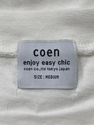 coen/コーエン/Tシャツ/カットソー/トップス/ホワイト/MEDIUM