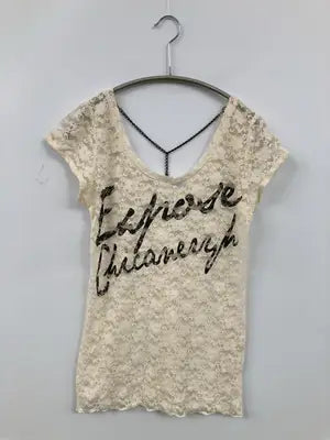 Resanech/Tシャツ/カットソー/トップス/アイボリー/M  バスト79～87  身長154～162