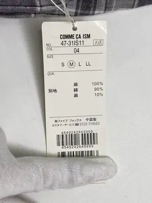 COMME CA ISM/コムサイズム/シャツ/ブラウス/トップス/グレー/M