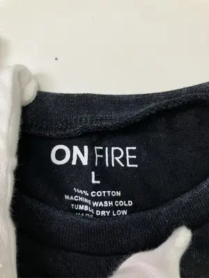 ON FIRE/Tシャツ/カットソー/トップス/ブラック/L