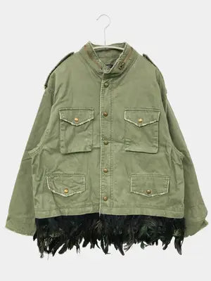 ZARA BASIC/ザラベーシック/ミリタリージャケット/ジャケット/アウター/グリーン/USA L