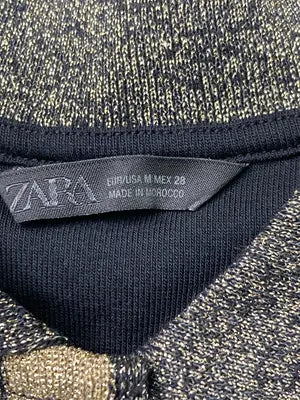 ZARA/ザラ/ポロシャツ/トップス/ブラック/USA M