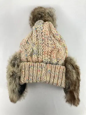 ニットキャップ/ビーニー/帽子/ベージュ/57.5cm