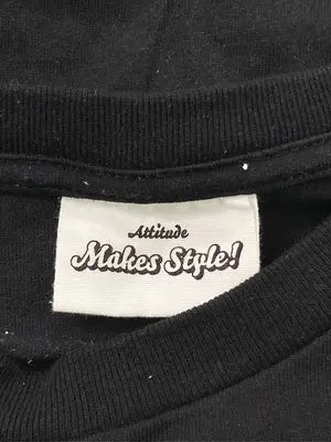Attitude makes style!/アティチュードメイクススタイル/Tシャツ/カットソー/トップス/ブラック/F