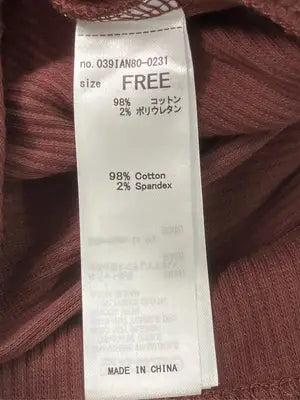 SLY/スライ/Tシャツ/カットソー/トップス/ブラウン/FREE