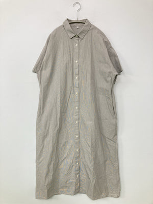 シャツワンピース/ワンピース/ドレス/グレー/M-L