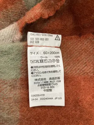 無印良品/ムジルシリョウヒン/マフラー/ファッション雑貨/オレンジ/60×200cm