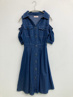 BYEBYE/バイバイ/シャツワンピース/ワンピース/ドレス/ブルー/M