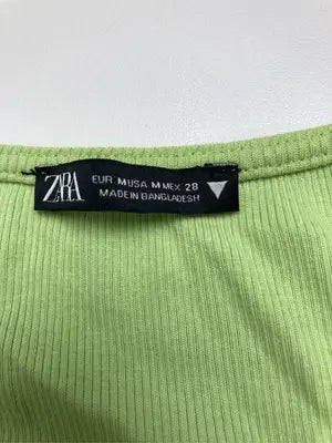 ZARA/ザラ/Tシャツ/カットソー/トップス/ライトグリーン/EUR M