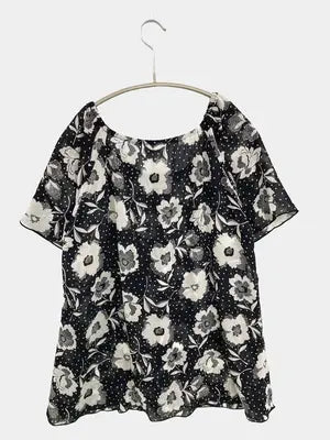 Sautoir/Tシャツ/カットソー/トップス/ブラック/M-L
